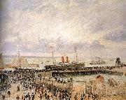 Camille Pissarro Cloudy pier France oil painting artist